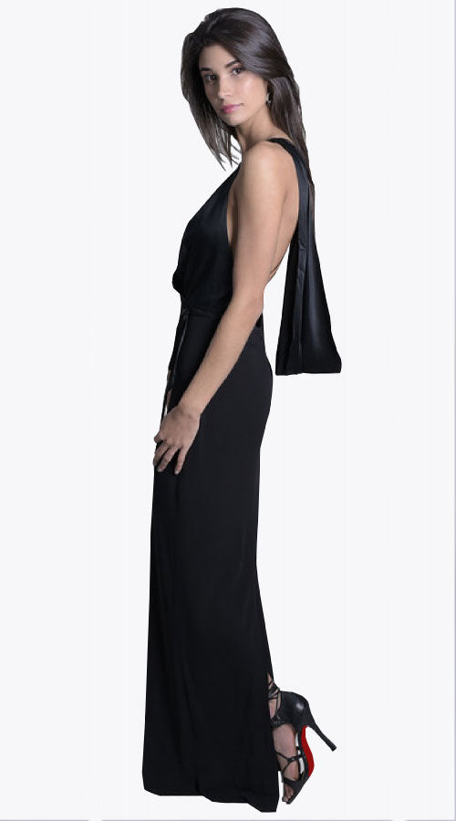 THE BARONESS DRAPED BACK GOWN