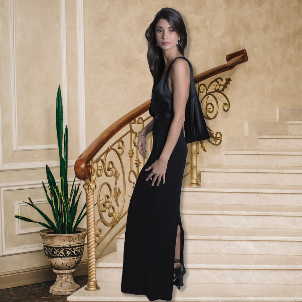 THE BARONESS DRAPED BACK GOWN