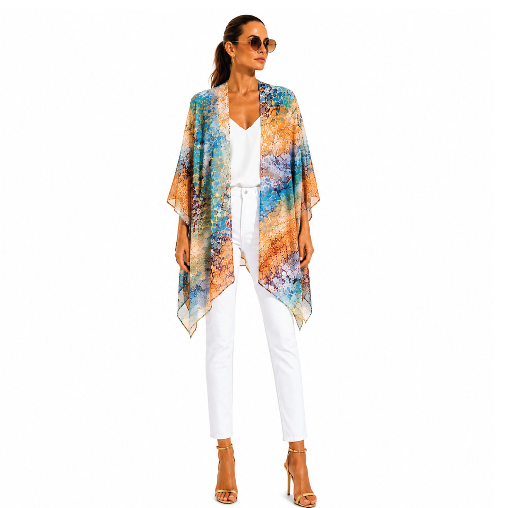 Italian Silk Printed Ruana
