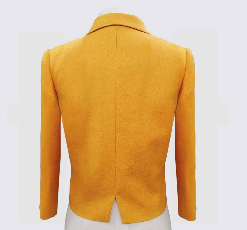 Cropped Lapel Jacket and Trouser Suit Yellow Gold "pre-order"