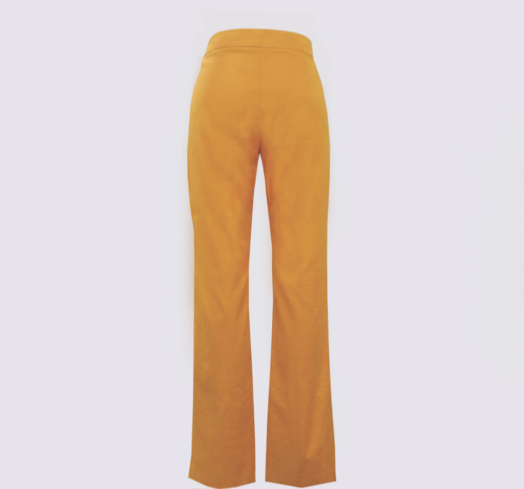 Cropped Lapel Jacket and Trouser Suit Yellow Gold "pre-order"