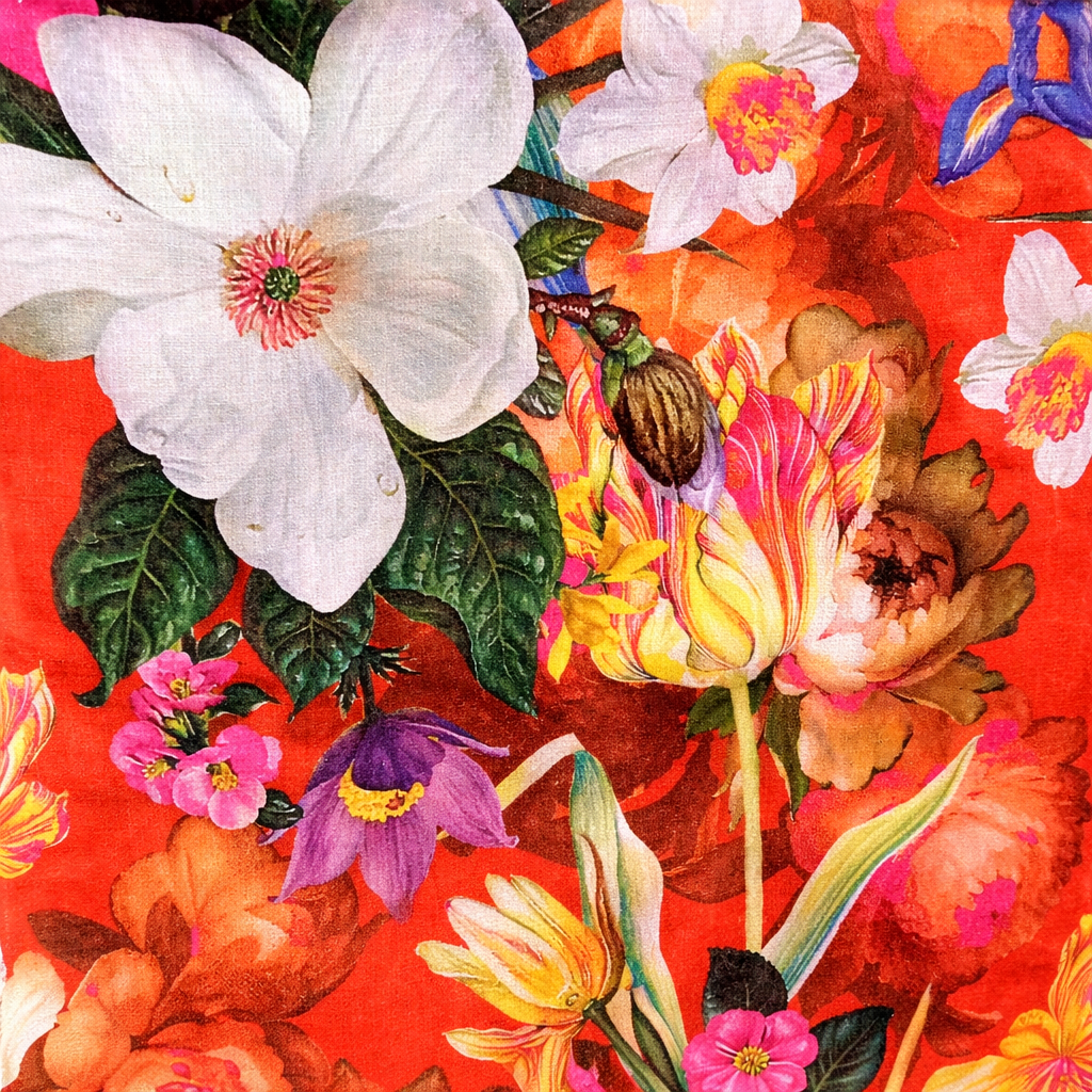 Italian Floral A-Line Dress (3/4 Sleeve)