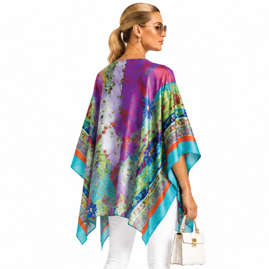 Villa Garden Silk Ruana