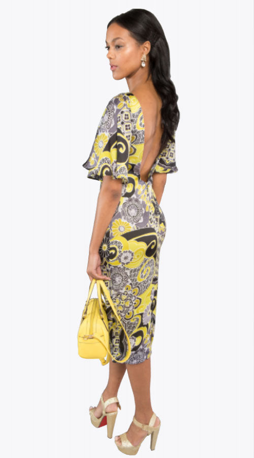 AVA FLUTTER SLEEVE FROCK