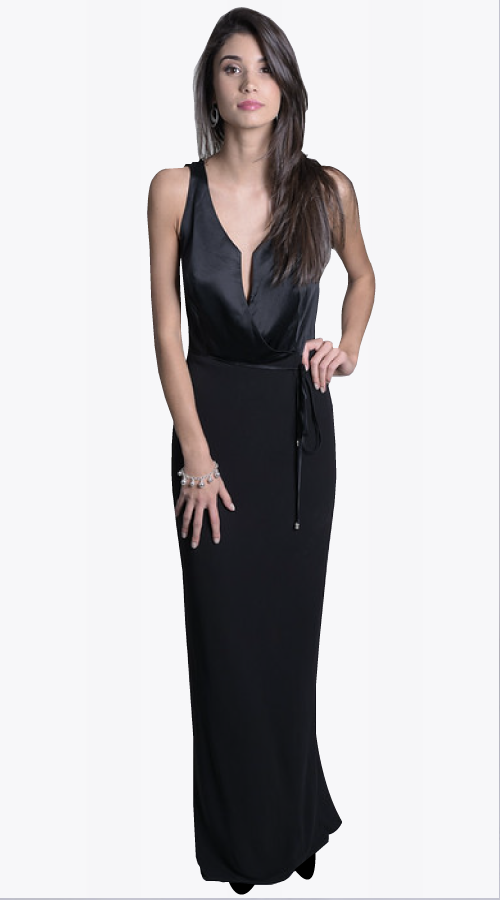 BARONESS DRAPED BACK GOWN