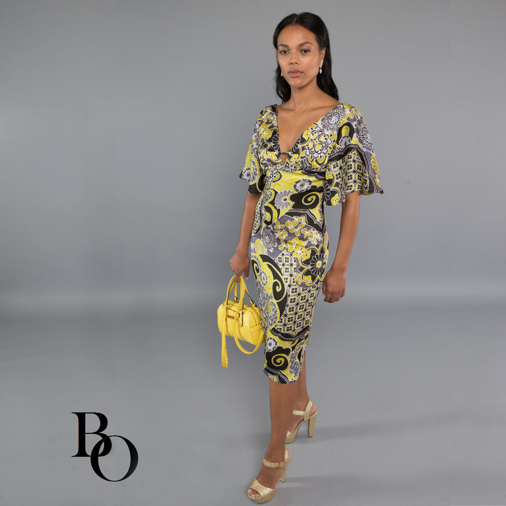 AVA FLUTTER SLEEVE FROCK