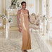 GOLDEN PEEKABOO FRONT MAXI GOWN