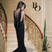 BARONESS DRAPED BACK GOWN