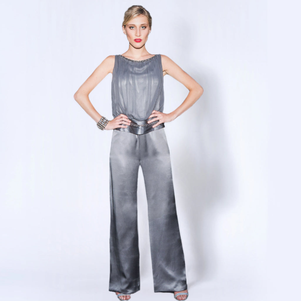SARAH BATEAU NECK JUMPSUIT