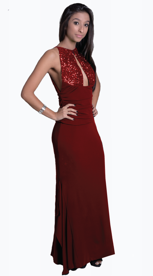 CHLOE V-NECK EMPIRE GOWN