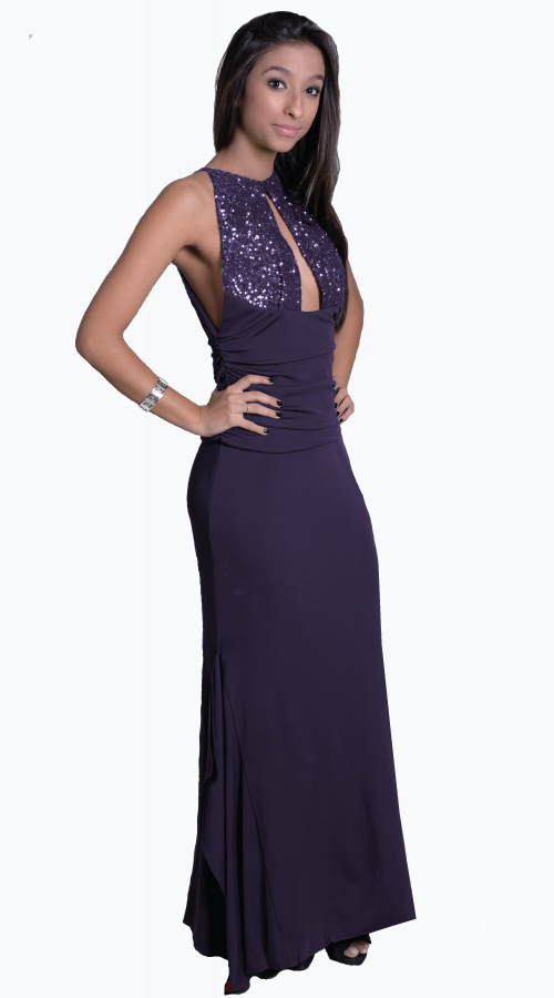 CHLOE V-NECK EMPIRE GOWN