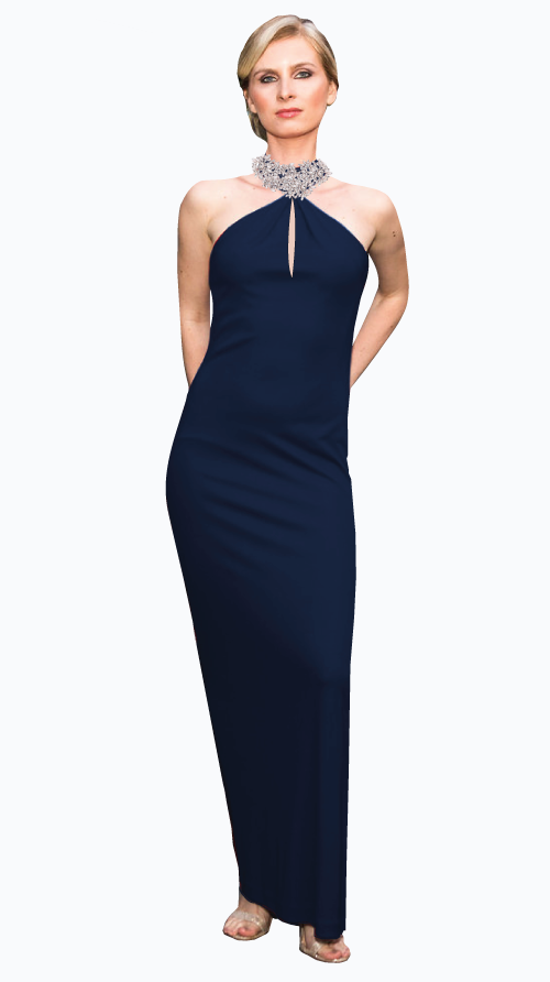 HANNAH MOTHER OF THE BRIDE CHOKER NECK GOWN