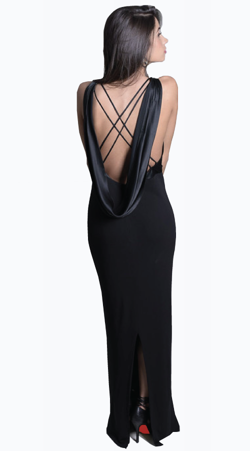 THE BARONESS DRAPED BACK GOWN