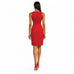Scarlet Jewel-Neck Silk Crepe Dress