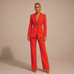 Blood Orange Belted Tailored Suit