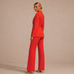 Blood Orange Belted Tailored Suit