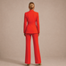 Blood Orange Belted Tailored Suit