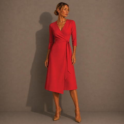 Blood Orange Wrap Dress