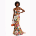 Italian Floral Strapless Maxi