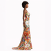 Italian Floral Strapless Maxi