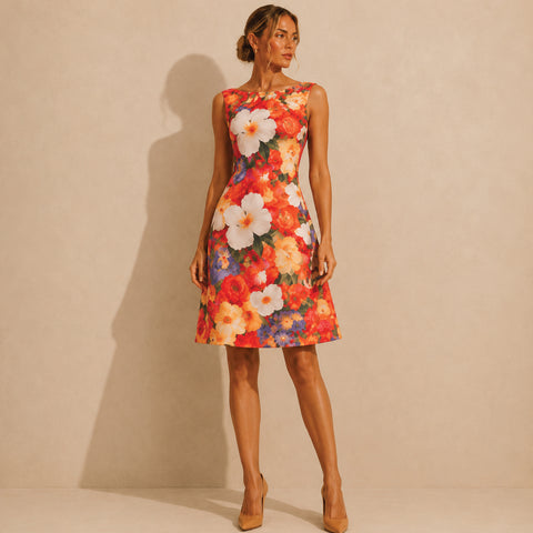 Italian Floral A-Line Dress