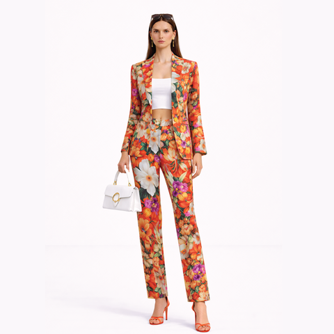 Italian Floral Tailored Suit
