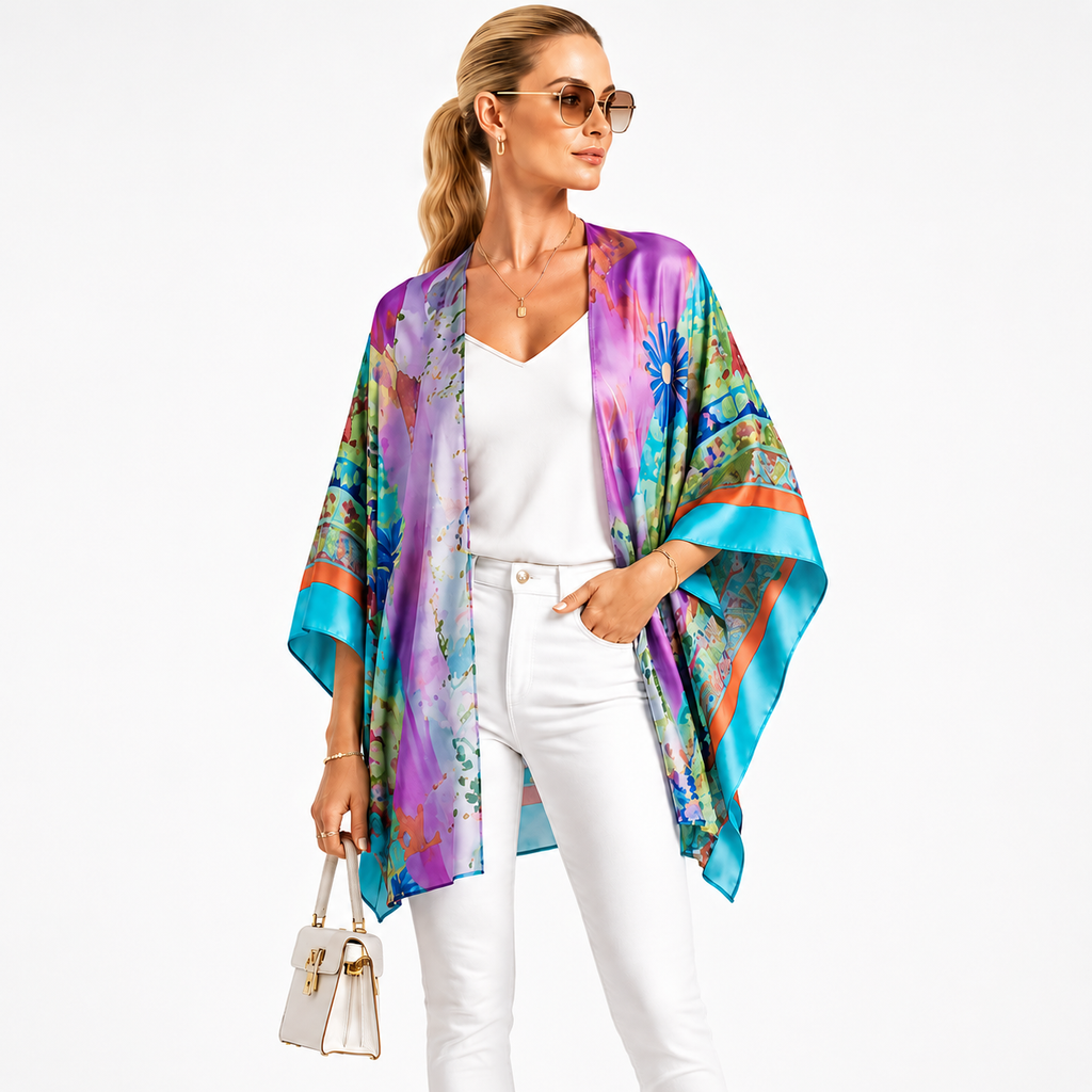 Villa Garden Silk Ruana