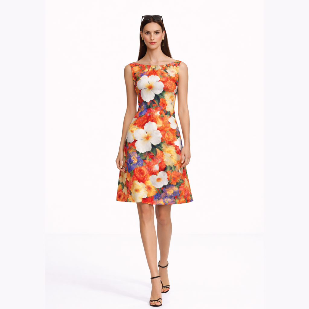 Italian Floral A-Line Dress