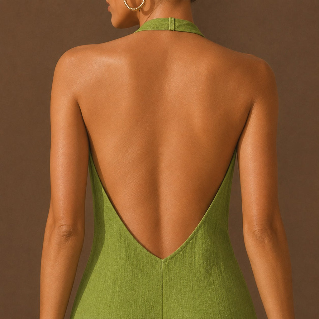 The Riviera Dress | Palm Green Linen