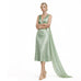 Silk Charmeuse Midi Dress with Chiffon Shawl