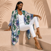Peacock Mirage Silk Ruana