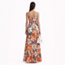 Italian Floral Spaghetti Strap Maxi Dress