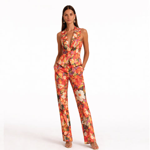 Italian Floral Vest & Pant Set